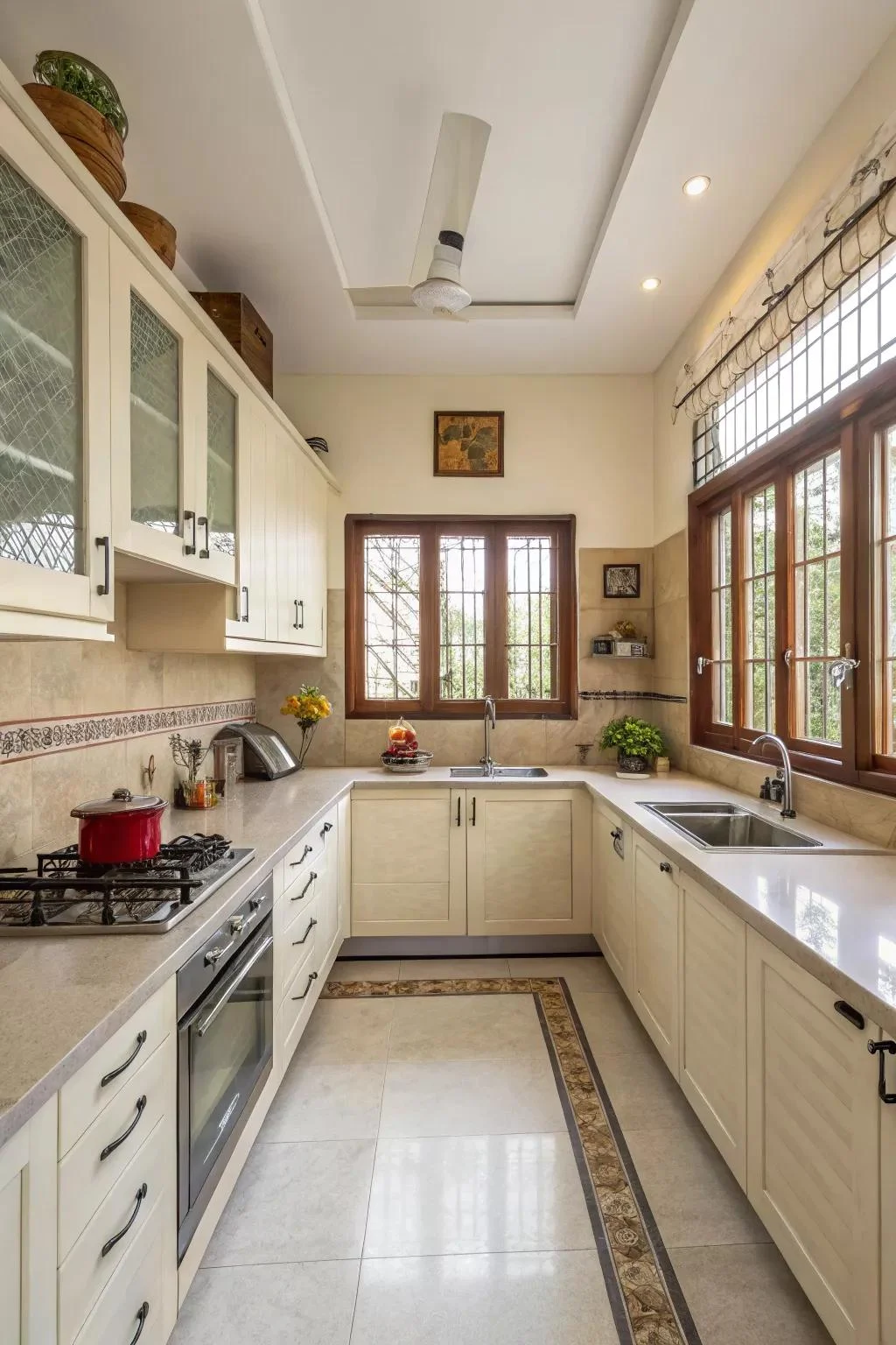 Modern modular kitchen designed with South West Kitchen Vastu principles, featuring natural light, proper ventilation, and balanced interior planning.
